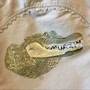 Hand painted crocodile jacket